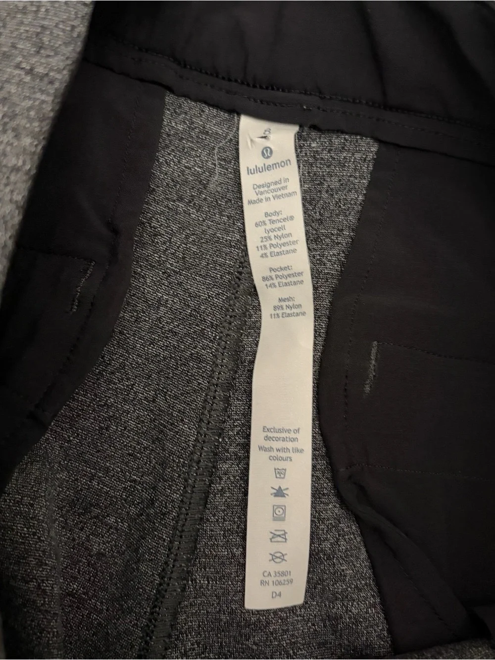 Lululemon Pants City Trek Trouser Size 8 Heathered Gray black Tapered like new